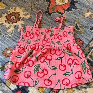 Old Navy Pink Cherry Print Kids Tank Top